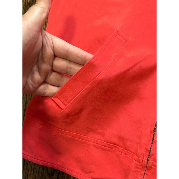 Lauren Ralph Lauren Harrington Jacket Women‎ Size 6 Red Orange Silk Long Sleeve - Picture 6 of 8